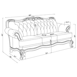 Victoria  Leather Upholstered Rolled Arm Sofa Brown