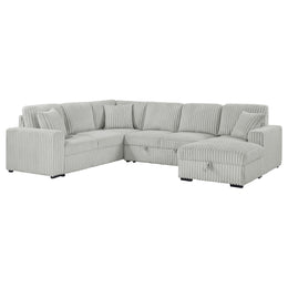 David Upholstered Reclining Sectional Sofa Smoke