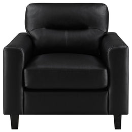Scotland Faux Leather Upholstered Track Arm Chair Black