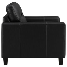 Scotland Faux Leather Upholstered Track Arm Chair Black