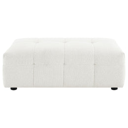 Everly Boucle Upholstered Rectangular Ottoman Off White
