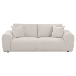 Burnett Chenille Upholstered Wide Arm Sofa Ivory