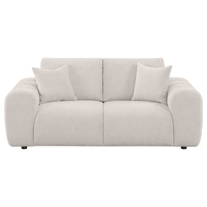 Burnett Chenille Upholstered Wide Arm Loveseat Ivory