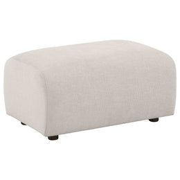 Burnett Chenille Upholstered Ottoman Ivory