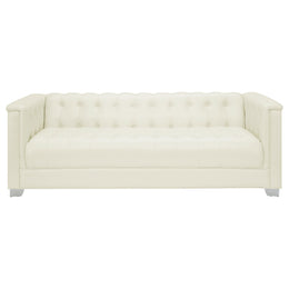 Chaviano Upholstered Track Arm Sofa Pearl White