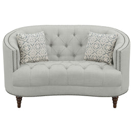 Avonlea Upholstered Sloped Arm Loveseat Grey Fabric