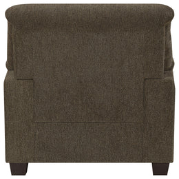 Clementine Upholstered Padded Arm Accent Chair Brown