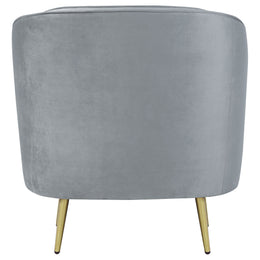 Sophia Upholstered Channel Tufted Barrel Accent Chair Blue