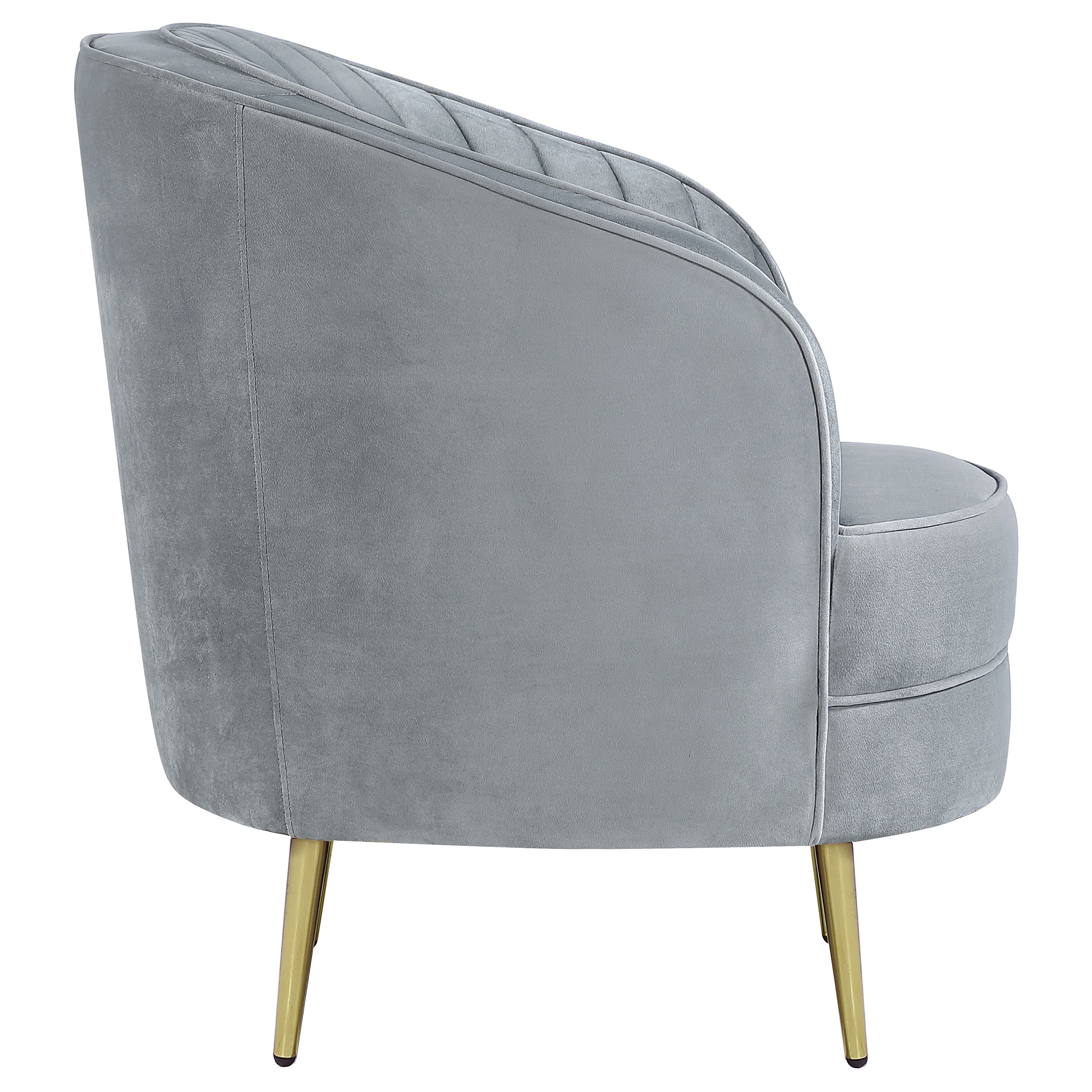 Sophia Upholstered Channel Tufted Barrel Accent Chair Blue