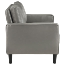 Ruth Upholstered Track Arm Loveseat Black