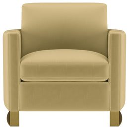 Corliss Upholstered Curved Track Arm Chair Camel