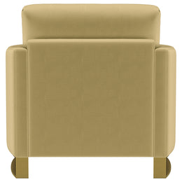 Corliss Upholstered Curved Track Arm Chair Camel