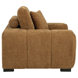 Octavia Fabric Upholstered Track Arm Accent Chair Amber