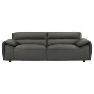 Buxton Top Grain Leather Upholstered Sofa Graphite