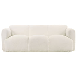 Dorset Fabric Upholstered Round Track Arm Sofa White
