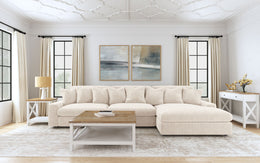 Blaine Upholstered Reversible Chaise Sectional Sofa Fog
