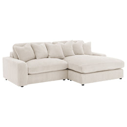 Blaine Upholstered Reversible Chaise Sectional Sofa Fog