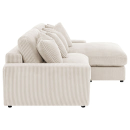 Blaine Upholstered Reversible Chaise Sectional Sofa Fog