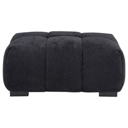 Octavia Fabric Rectangular Upholstered Ottoman Black