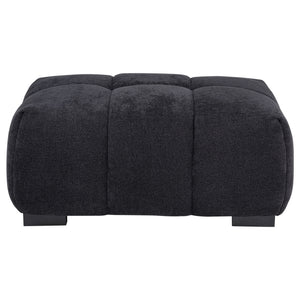 Octavia Fabric Rectangular Upholstered Ottoman Black