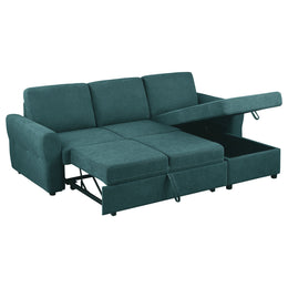 Samantha Upholstered Storage Sleeper Sectional Sofa Grey