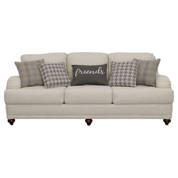 Glenn Upholstered English Arm Sofa Light Grey and Blue