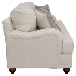 Glenn Upholstered English Arm Sofa Light Grey and Blue