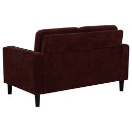 Ruth Fabric Upholstered Track Arm Loveseat Rust Red