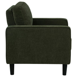 Ruth Fabric Upholstered Track Arm Accent Chair Matcha Green