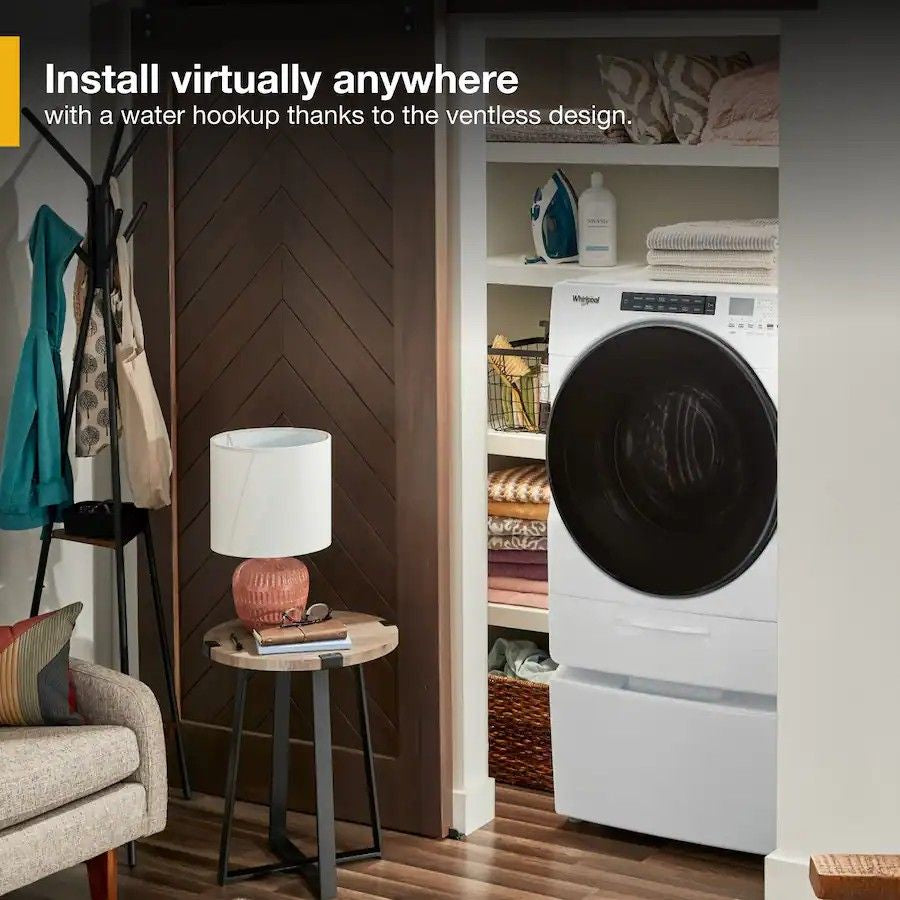 Whirlpool - 4.5 Cu. Ft High Efficiency All In One Washer/Dryer Combo with Steam and Load & Go XL Dispenser - White
