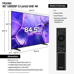 Samsung - 85” Class U8000F Series Crystal UHD 4K Smart Tizen TV (2025)