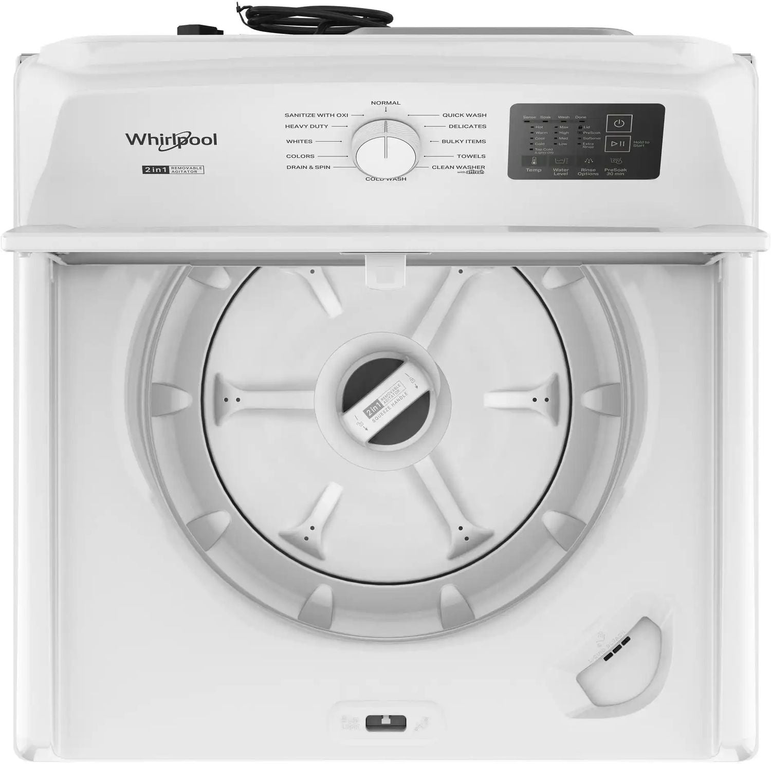 Package - Whirlpool - 4.2-4.3 Cu. Ft. High-Efficiency Top Load Washer with 2-in-1 Removable Agitator and 7.0 Cu. Ft. Gas Dryer with Adaptive Dry - Vented Matching - White