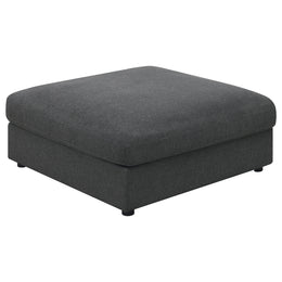 Serene Square Upholstered Ottoman Beige