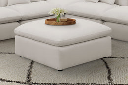 Hobson Square Upholstered Ottoman Charcoal