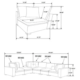 Lakeview  Upholstered Modular Sectional Chocolate