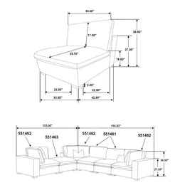 Lakeview  Upholstered Modular Sectional Chocolate