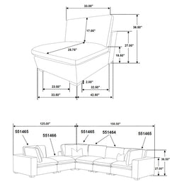 Lakeview  Upholstered Modular Sectional Chocolate