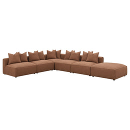 Jennifer Square Upholstered Ottoman Grey