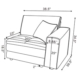 Atlantic 6-piece Upholstered Modular Sectional Sofa Blue