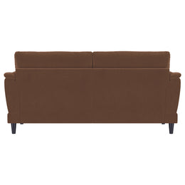 Selma Velvet Upholstered Crescent Arm Sofa Rust