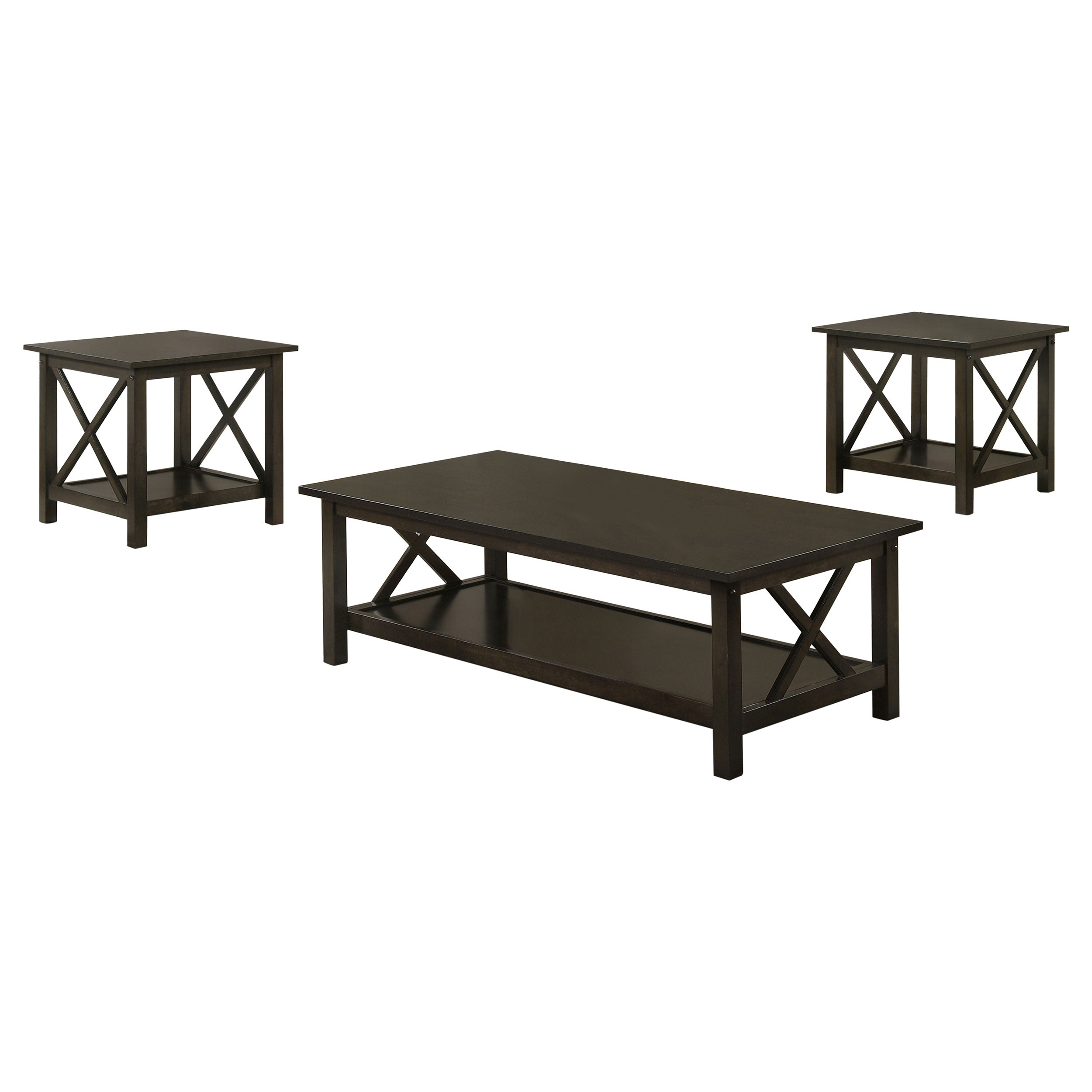 Rachelle  Rectangular Coffee Table Set Deep Merlot