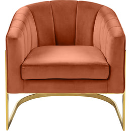 Meridian Carter Cognac Velvet Accent Chair
