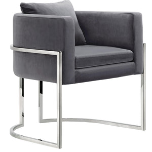 Meridian Pippa Grey Velvet Accent Chair