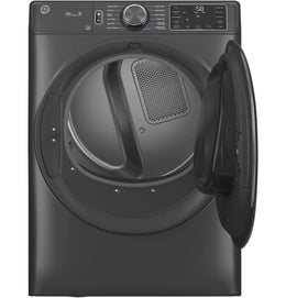 Package - GE - 5.0 Cu. Ft. Stackable Smart Front Load Washer with Steam, SmartDispense and Odorblock Ultra Fresh Vent System and 7.8 Cu. Ft. Stackable Smart Gas Dryer with Steam - Carbon Graphite