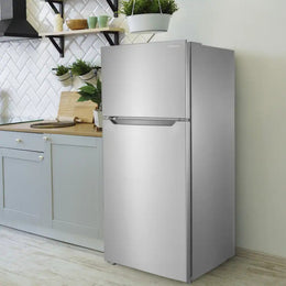 Insignia™ - 28 in. Wide 14.2 Cu. Ft. Top-Freezer Refrigerator with ENERGY STAR Certification - Stainless Steel