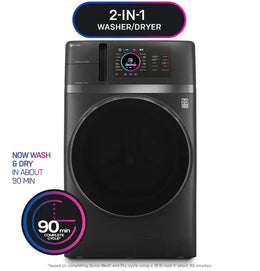 GE Profile - UltraFast 4.8 Cu. Ft. High-Efficiency Smart Front Load Washer and Electric Dryer Combo with Ventless Heat Pump - Carbon Graphite