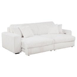 Jacana Corduroy Upholstered Dual Power Chaise Sofa Ivory