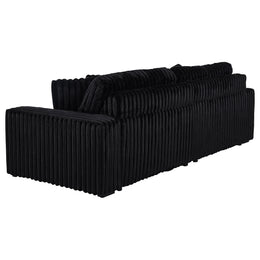 Jacana Corduroy Upholstered Dual Power Chaise Sofa Black