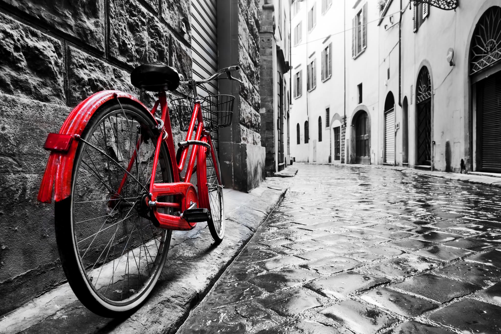 Red Bicycle Giclee Canvas