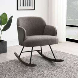 Paige Boucle Upholstered Mid Back Rocking Chair Beige